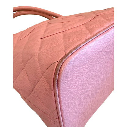 Chanel Caviar Quilted Leather Medallion Tote Pink
