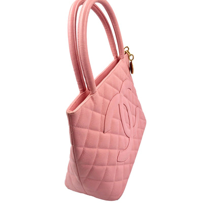 Chanel Caviar Quilted Leather Medallion Tote Pink