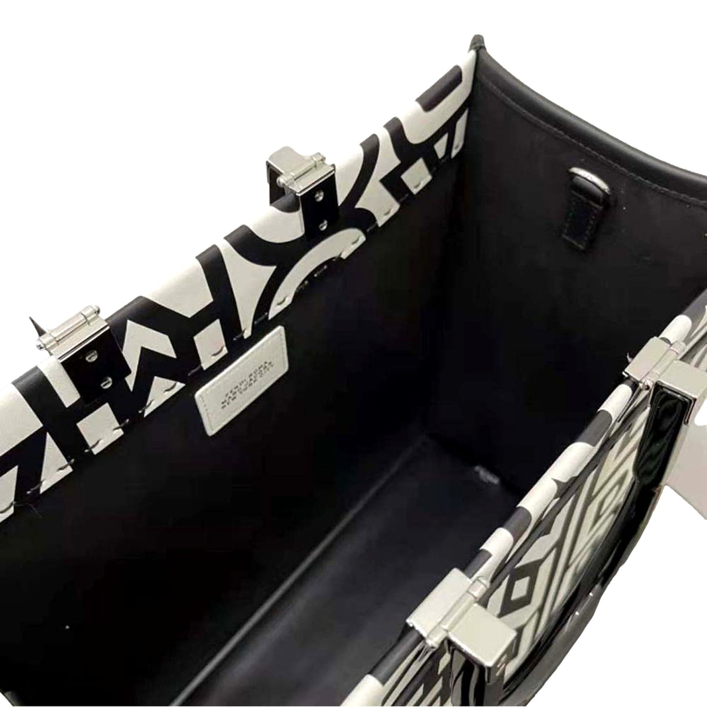 Fendi by Marc Jacobs Sunshine Black White Leather Shopping Bag Tote