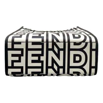 Fendi by Marc Jacobs Sunshine Black White Leather Shopping Bag Tote