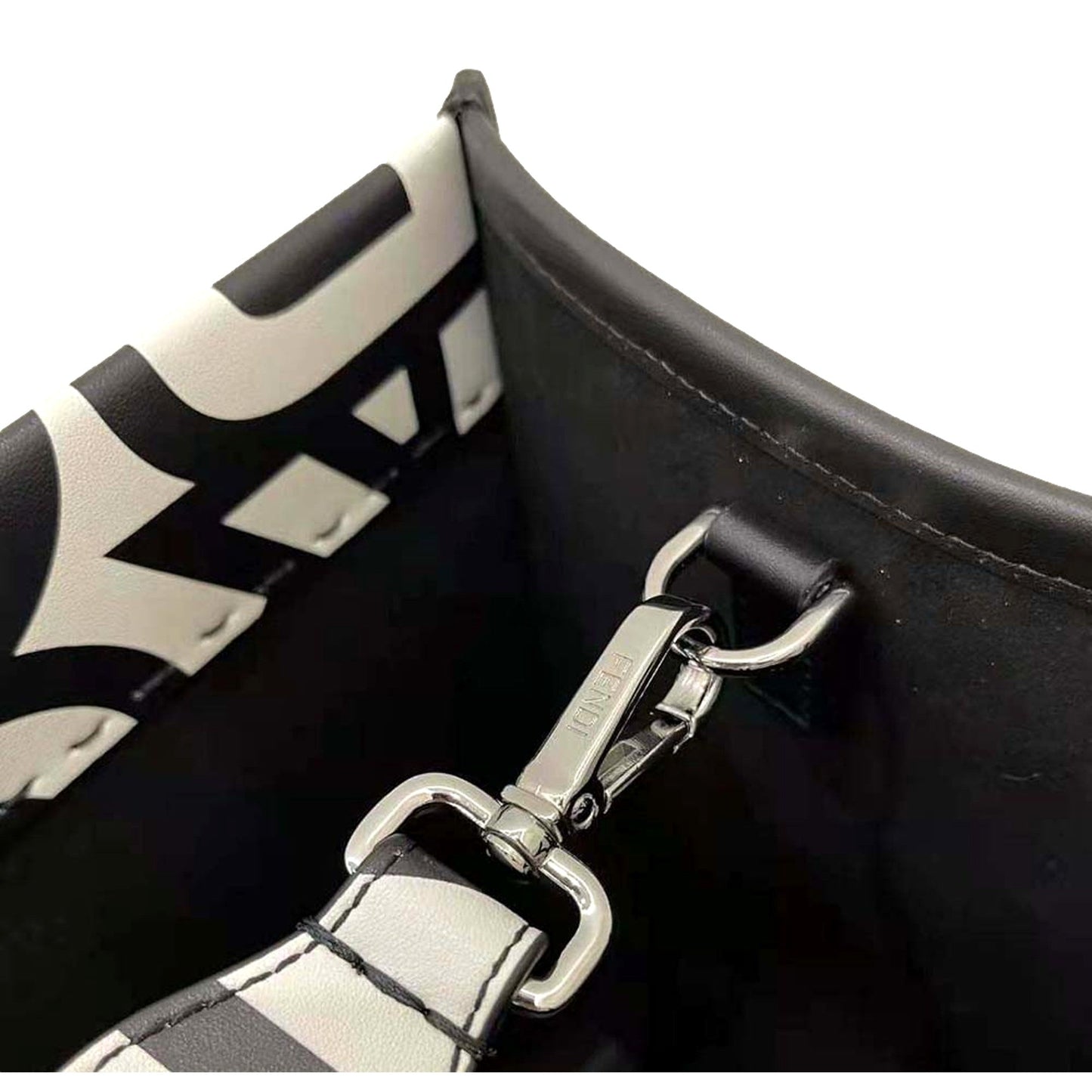 Fendi by Marc Jacobs Sunshine Black White Leather Shopping Bag Tote