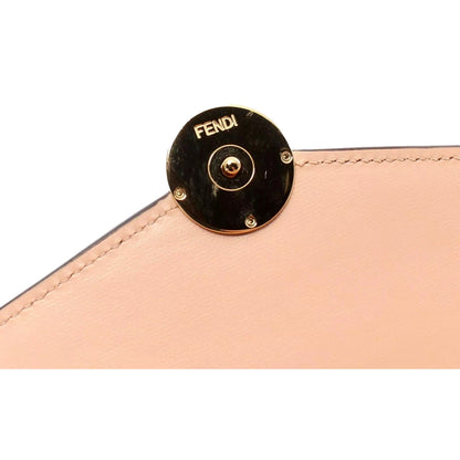 Fendi F Is Fendi Leather Long Envelope Womens Wallet Light Rose Beige Pink
