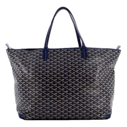 Goyard Artois Womens Shopping Tote Bag Coated Canvas GM Navy Blue