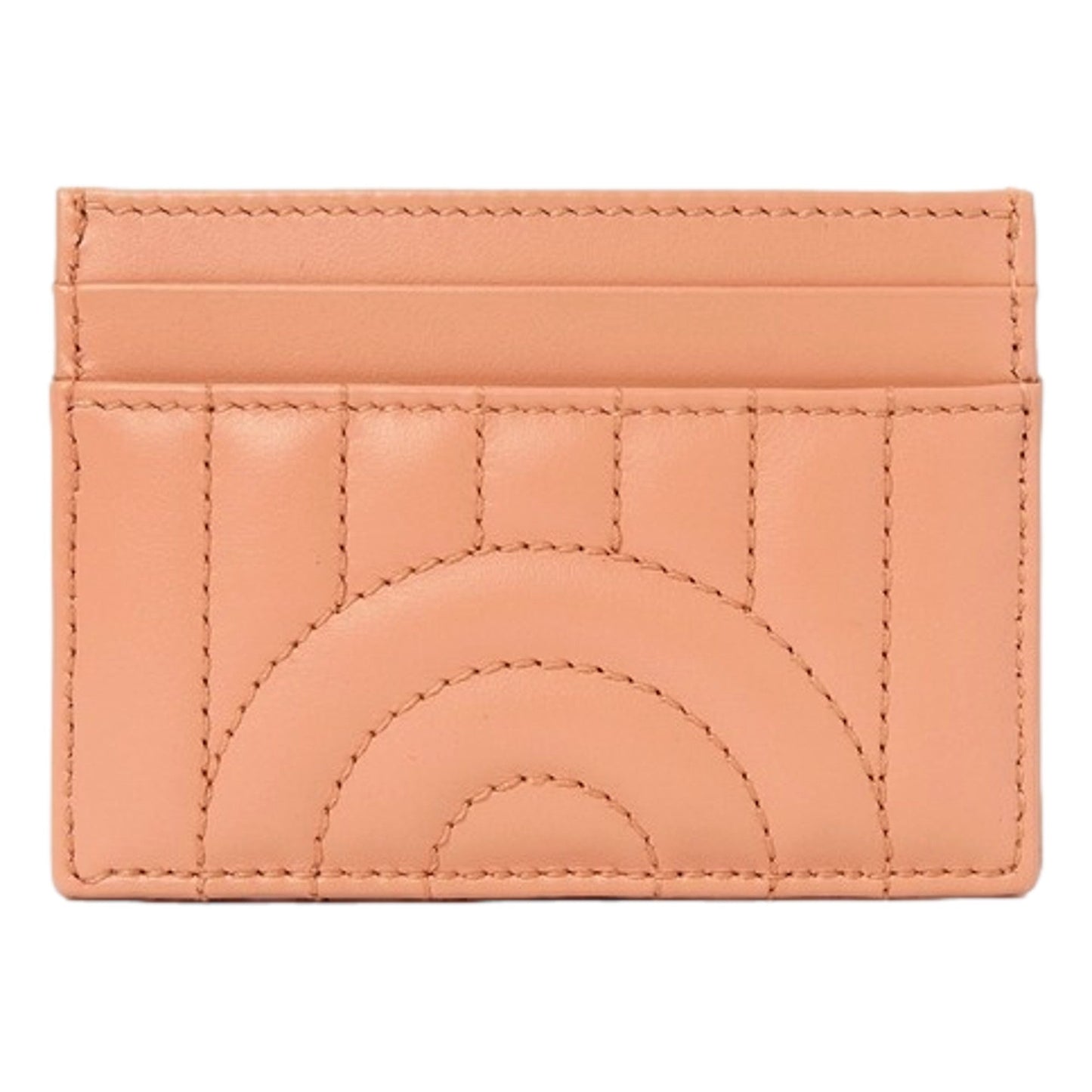 Gucci GG Marmont Matelassé Leather 2-Tier Card Case Wallet Peach