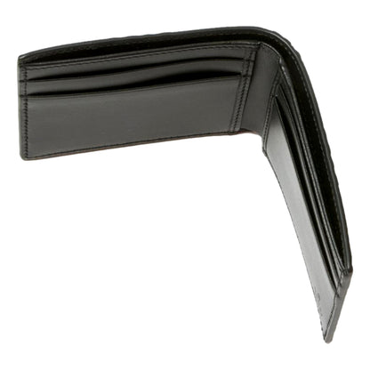Gucci Calfskin Leather GG Tennis Embossed Bi-Fold Wallet Black