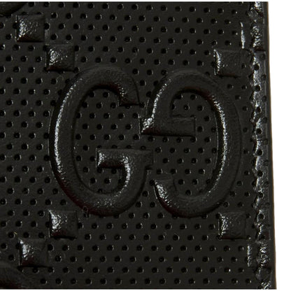 Gucci Calfskin Leather GG Tennis Embossed Bi-Fold Wallet Black
