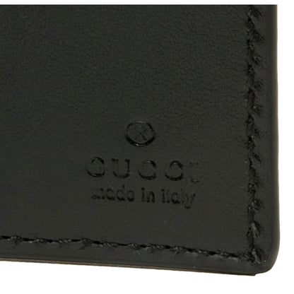 Gucci Calfskin Leather GG Tennis Embossed Bi-Fold Wallet Black