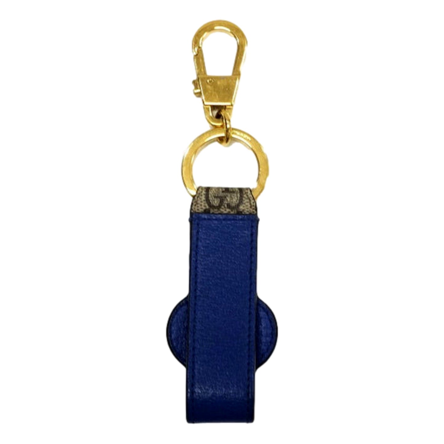Gucci Interlocking GG Supreme Canvas and Blue Leather Keychain Charm