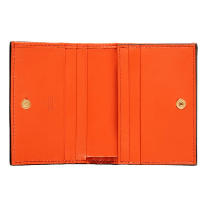 Gucci GG Quilted Matelassé Leather Card Case Wallet In Orange