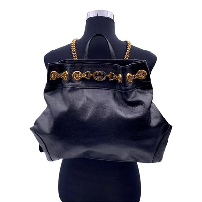 Gucci Black Leather Zumi Backpack Shoulder Backpack