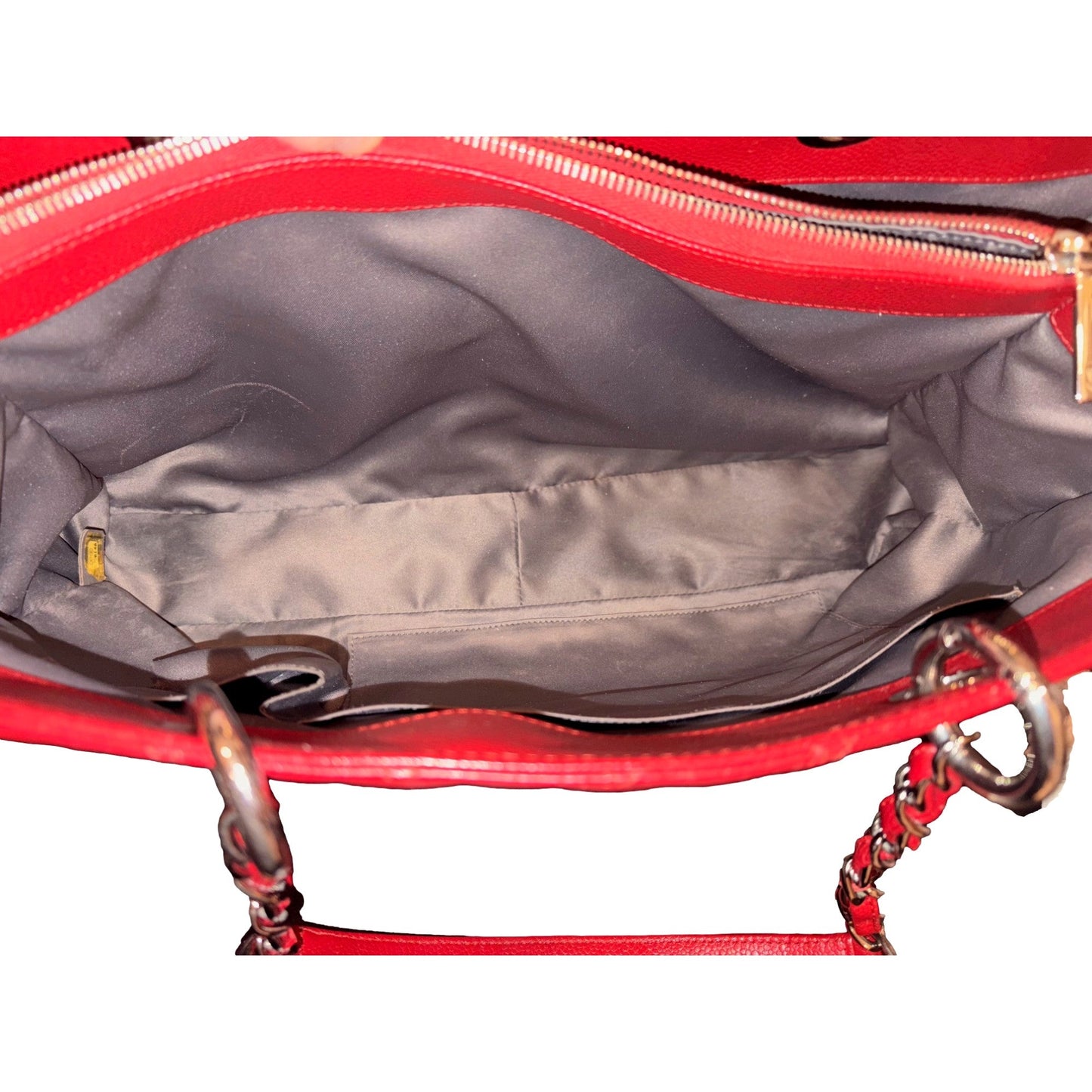 Chanel Grand Shopping Tote Quilted Caviar Leather XL Red (GST)