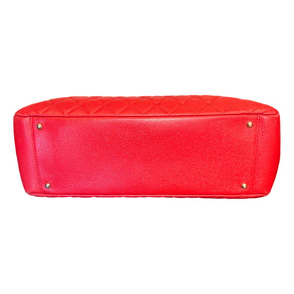 Chanel Grand Shopping Tote Quilted Caviar Leather XL Red (GST)