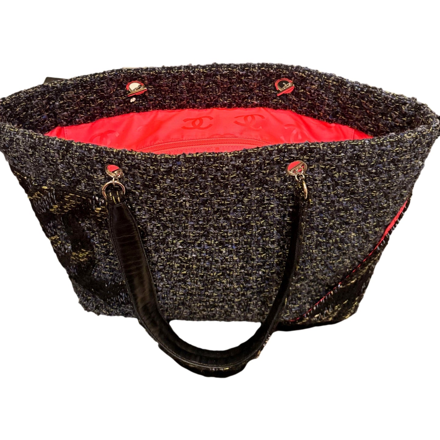 Chanel Vintage Tweed Ligne Cambon Tote 2004 Collection By Karl Lagerfeld
