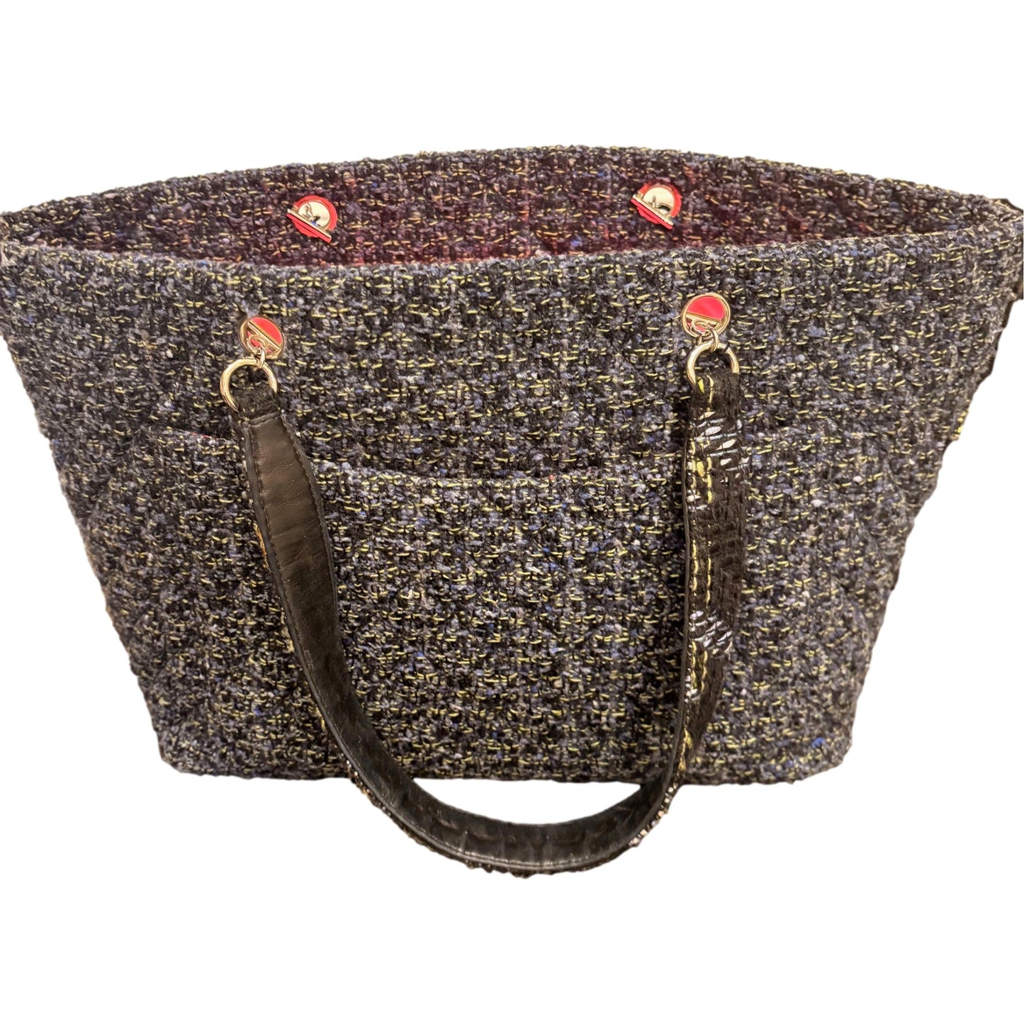 Chanel Vintage Tweed Ligne Cambon Tote 2004 Collection By Karl Lagerfeld