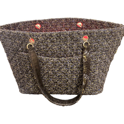 Chanel Vintage Tweed Ligne Cambon Tote 2004 Collection By Karl Lagerfeld