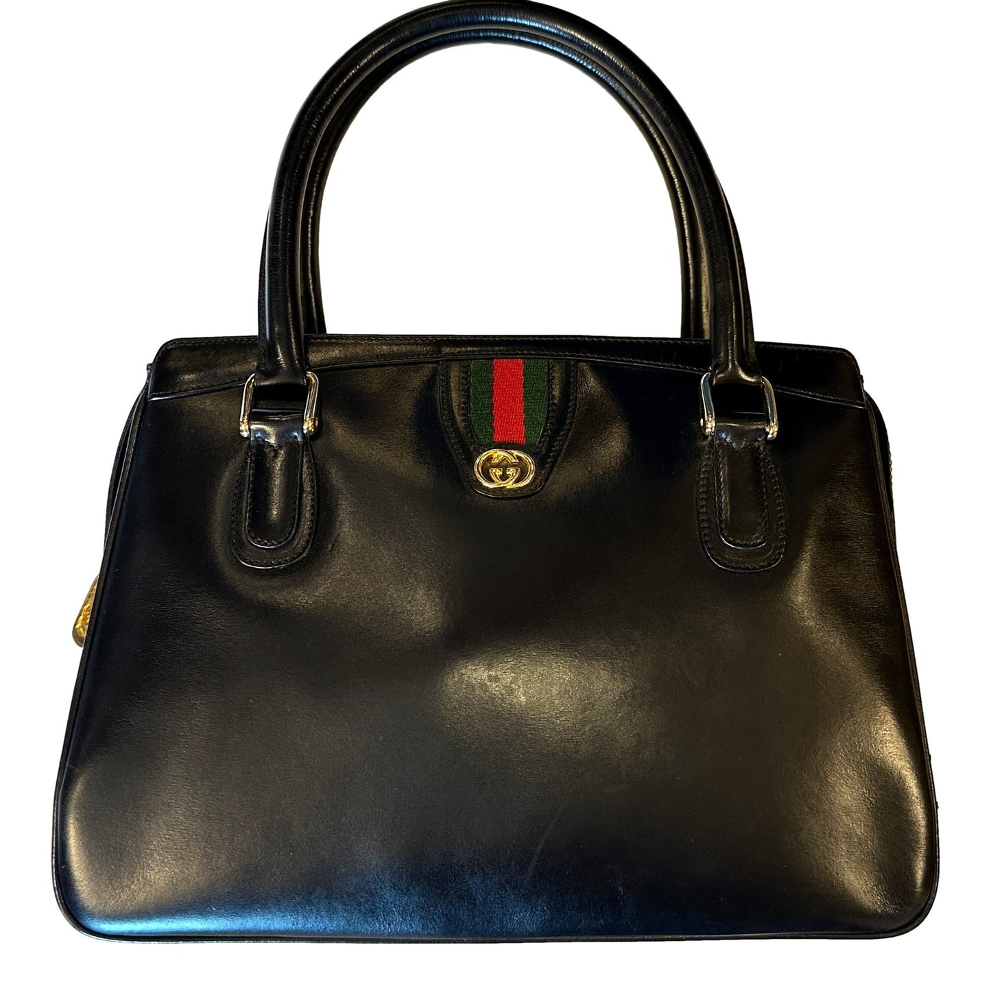 Gucci Ophidia Black Leather Top Handle Handbag