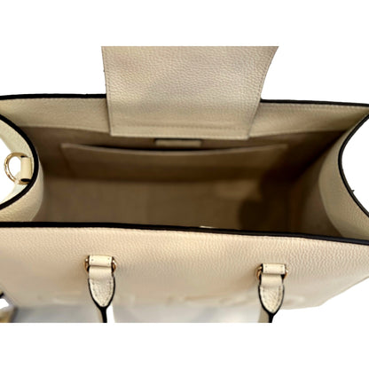 Jimmy Choo Book Medium Tote Crossbody Bag Embossed Ivory Leather