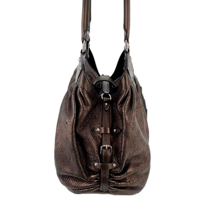 Louis Vuitton Mahina Hobo Handbag XL Leather Bronze