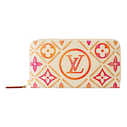 Louis Vuitton By The Pool Monogram Giant Zippy Long Wallet Coral