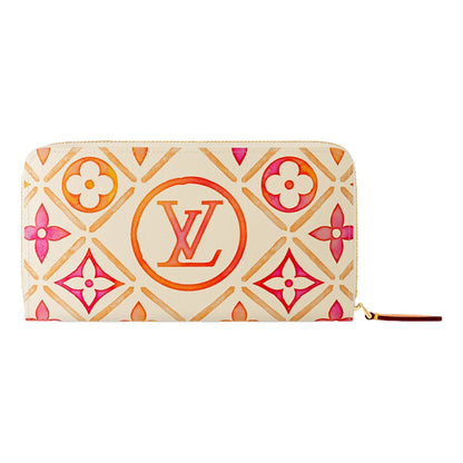 Louis Vuitton By The Pool Monogram Giant Zippy Long Wallet Coral