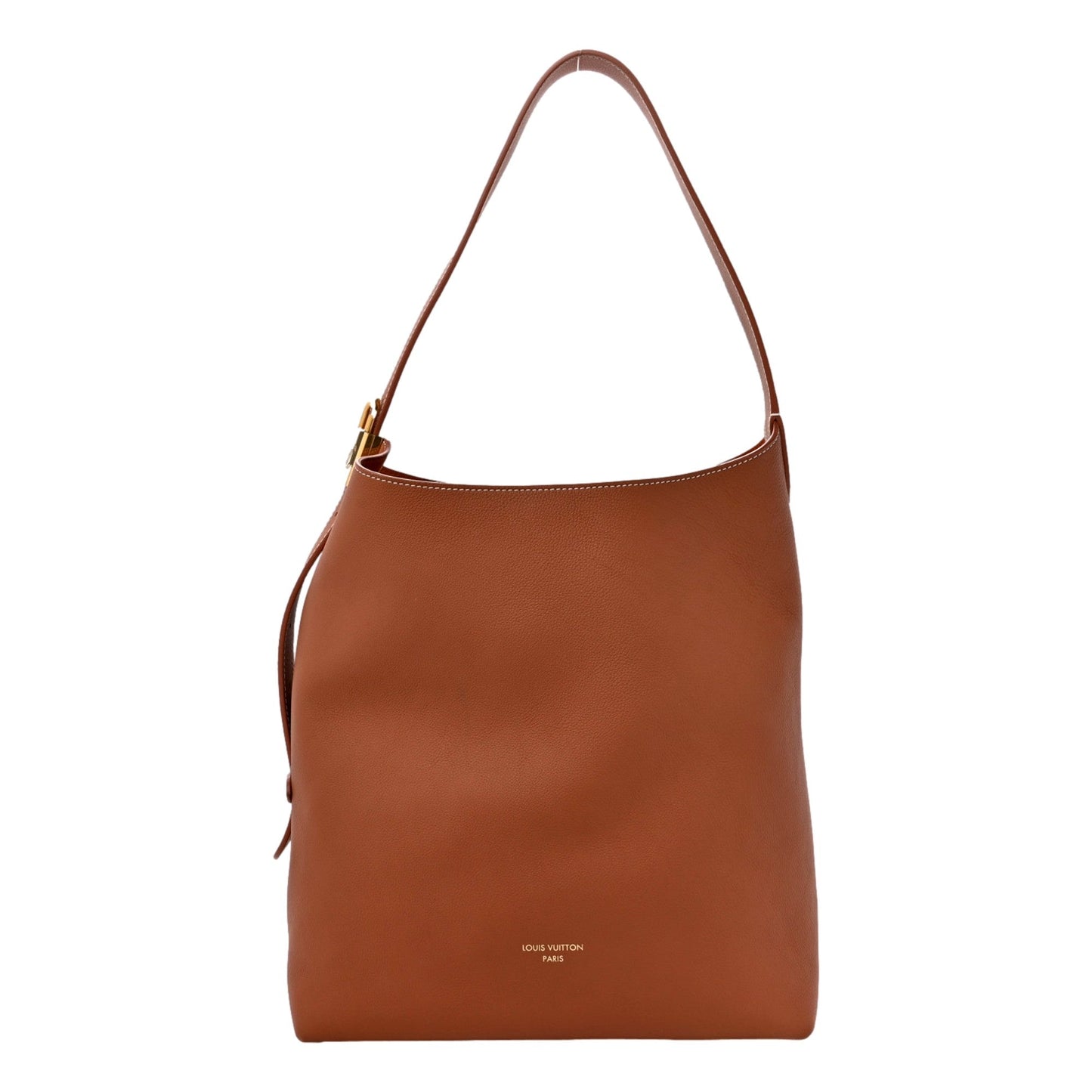 Louis Vuitton Cognac Calfskin Leather Low Key Hobo Bag with Detachable Pouch MM
