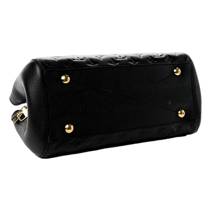 Louis Vuitton Montaigne Handbag Monogram Empreinte Leather MM Black
