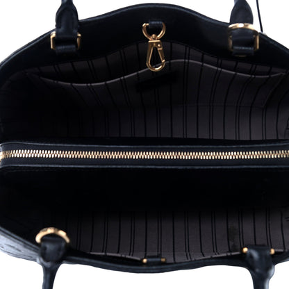Louis Vuitton Montaigne Handbag Monogram Empreinte Leather MM Black