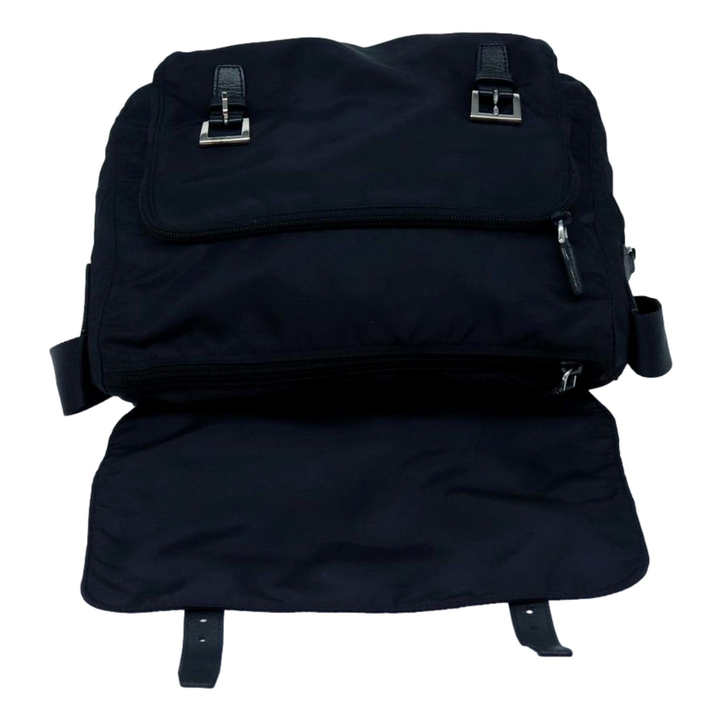 Prada Tessuto Re-Nylon Messenger Crossbody Bag Blue+Nero Navy Medium
