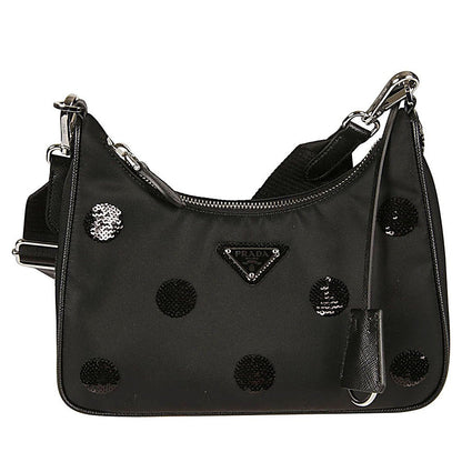 Prada Re-Edition 2005 Hobo Bag Tessuto Nylon Sequin Embellished