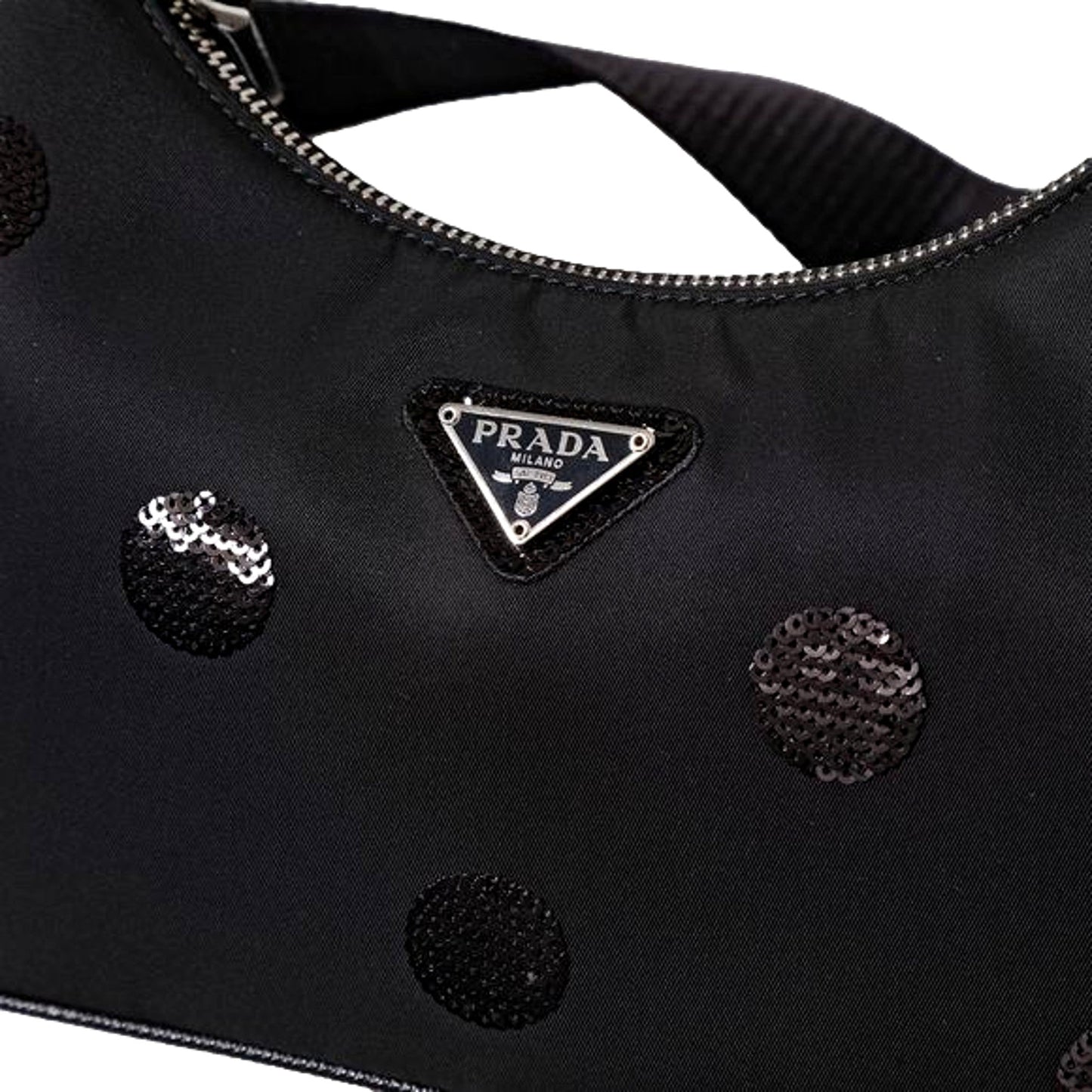 Prada Re-Edition 2005 Hobo Bag Tessuto Nylon Sequin Embellished