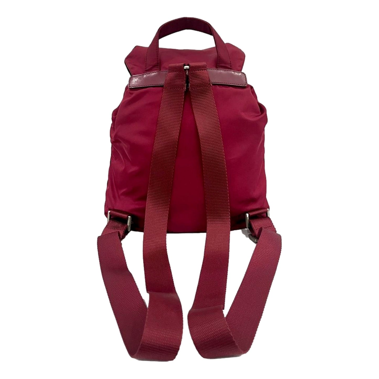 Prada Re-Edition Re-Nylon Drawstring Backpack Fuoco Burgundy Red Medium Womens