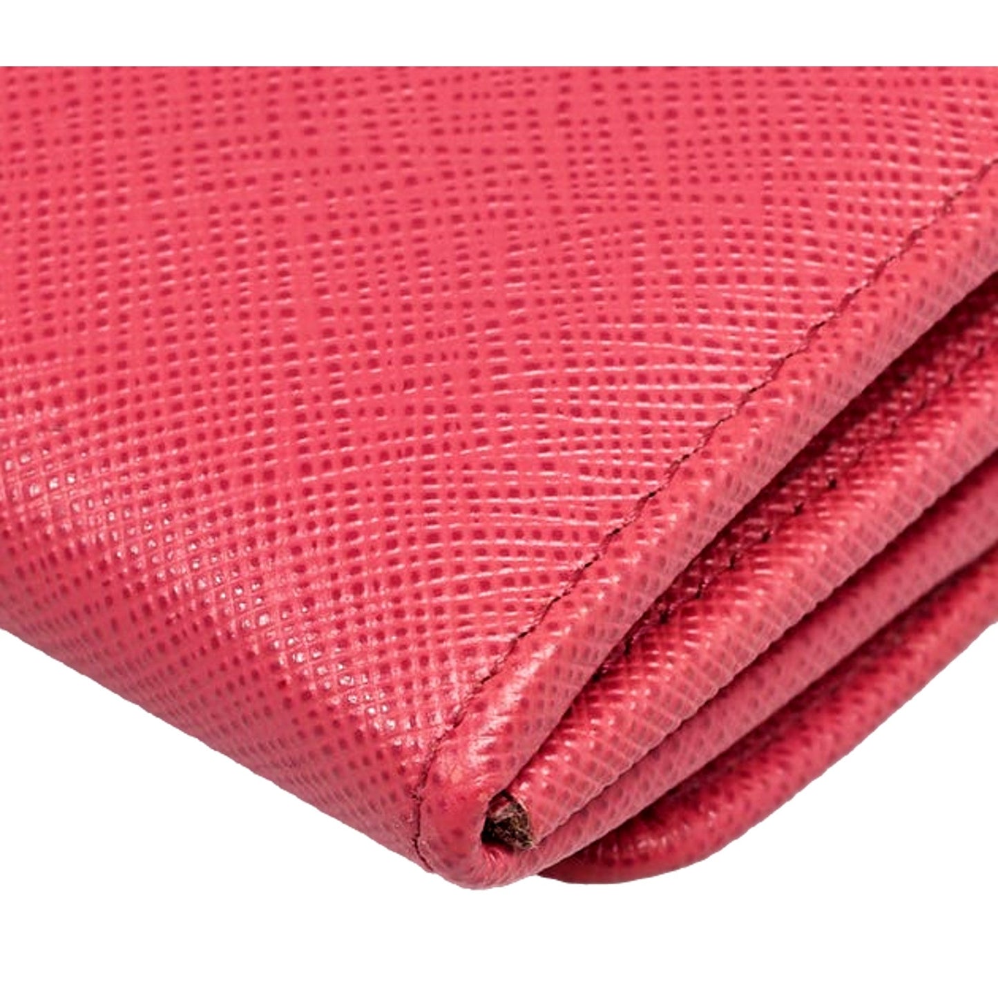 Prada Continental Flap Wallet With Detachable Chain Card Case Peonia+Begonia Pink