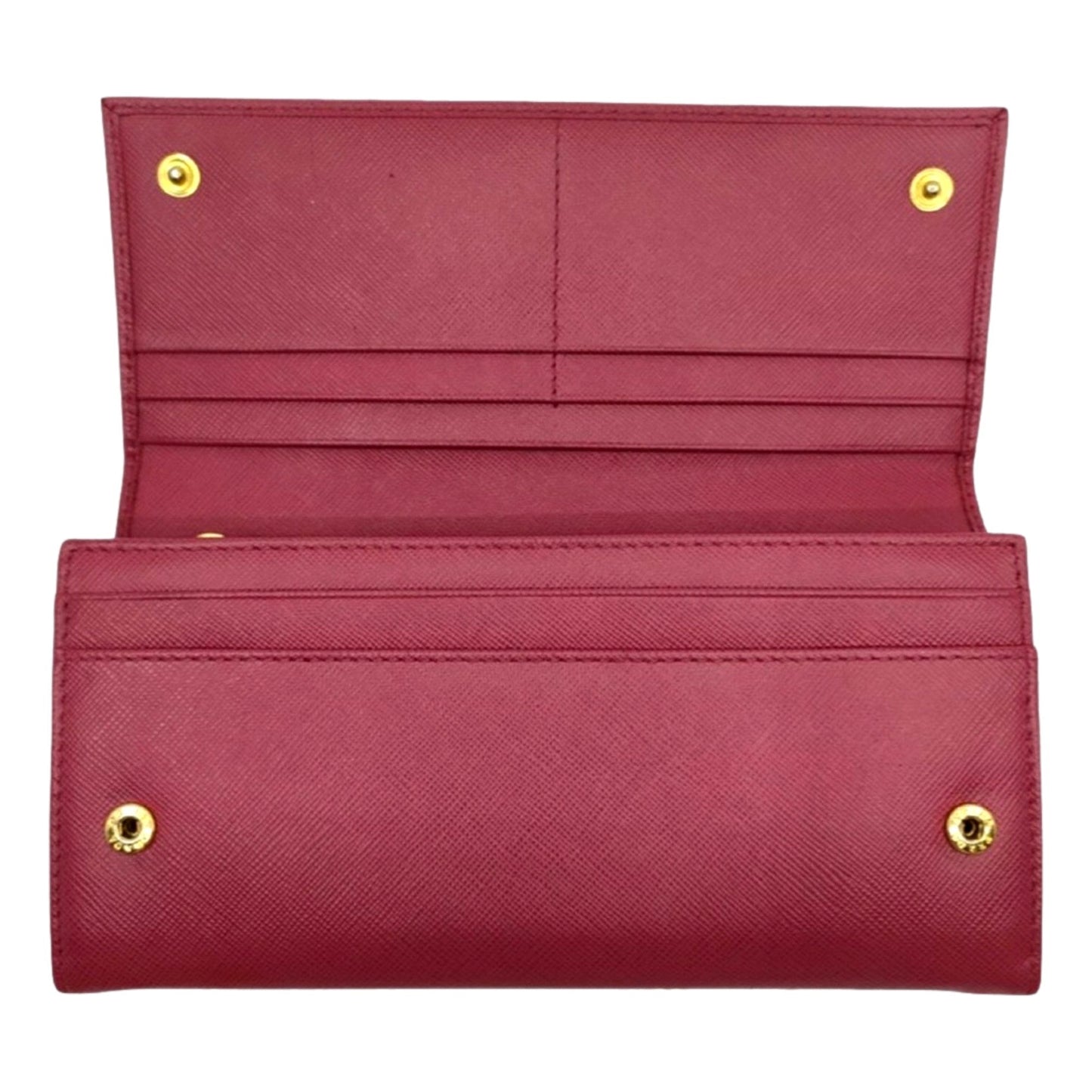 Prada Continental Flap Wallet With Detachable Chain Card Case Peonia Pink