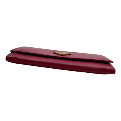 Prada Continental Flap Wallet With Detachable Chain Card Case Peonia Pink