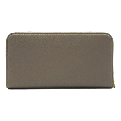 Prada Continental Zip-Around Wallet Saffiano Leather Argilla Grey