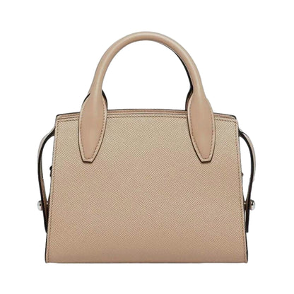 Prada Kristen Saffiano Top Handle Mini Tote Crossbody Bag Cammeo Beige