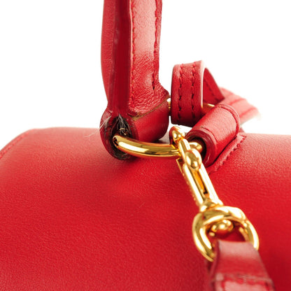 Saint Laurent Calfskin Medium Moujik Top Handle Bag Lipstick Red