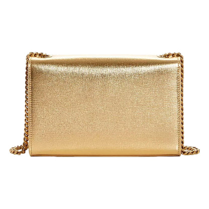 Saint Laurent YSL Kate Tassel Medium Gold Embossed Leather Crossbody Bag