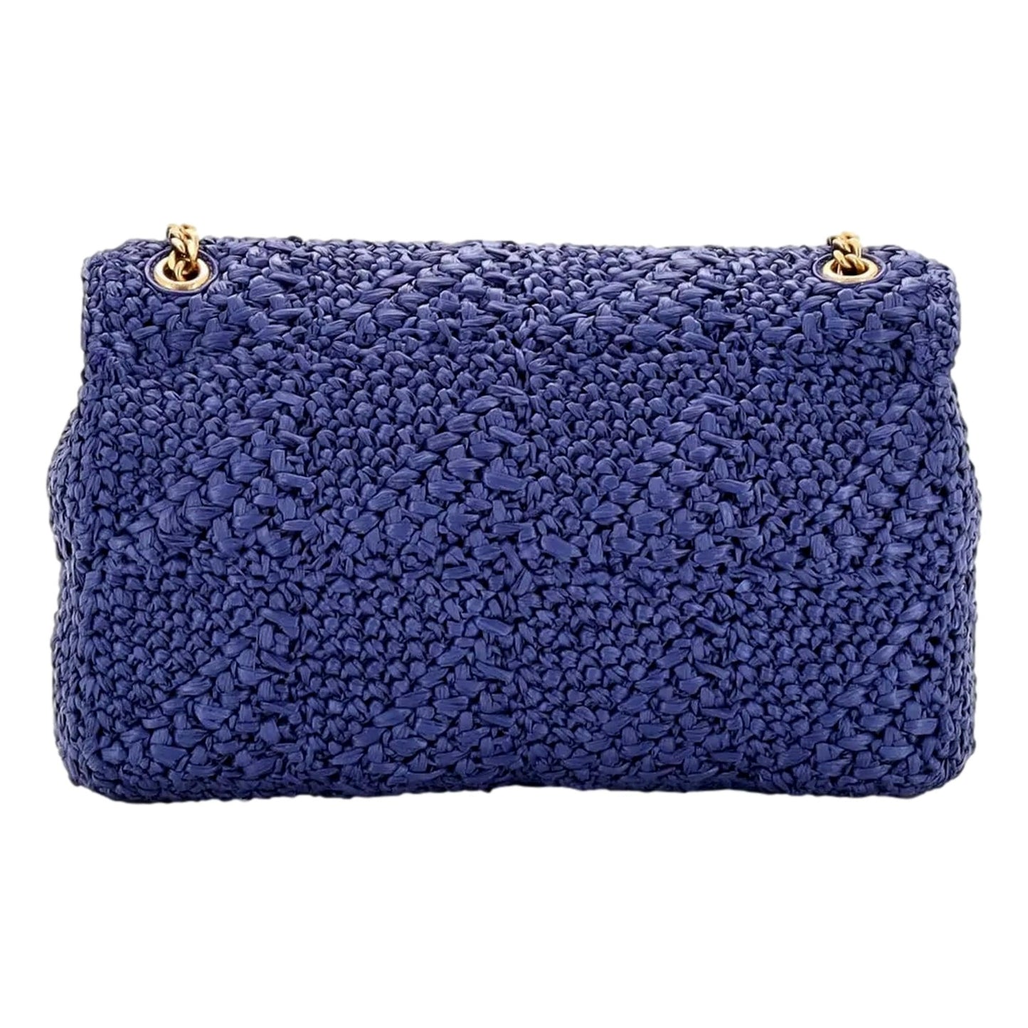 Saint Laurent Jamie Monogram Blue Raffia Shoulder Bag