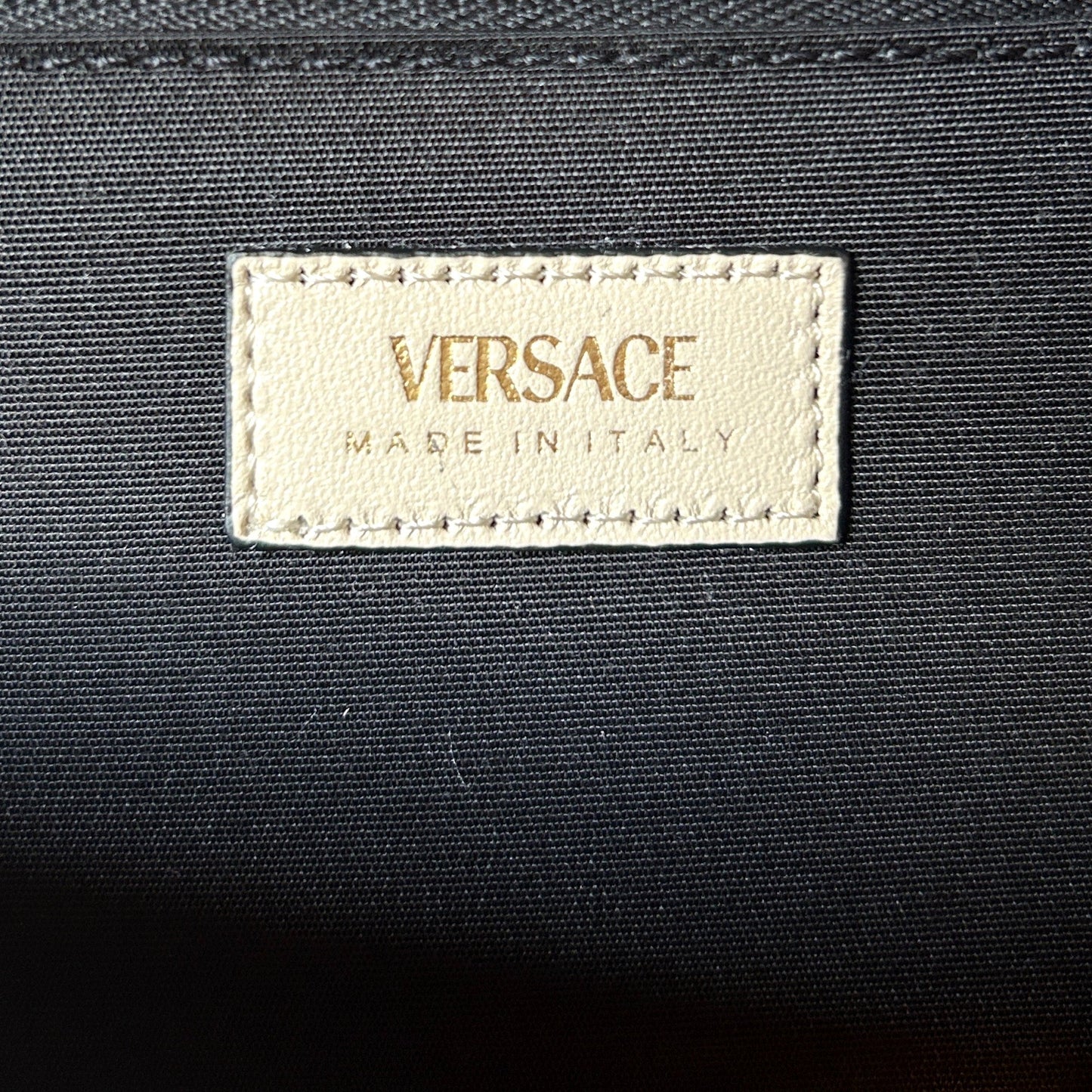 Versace La Medusa Crystal Clutch Crossbody Bag Metallic Gold Leather