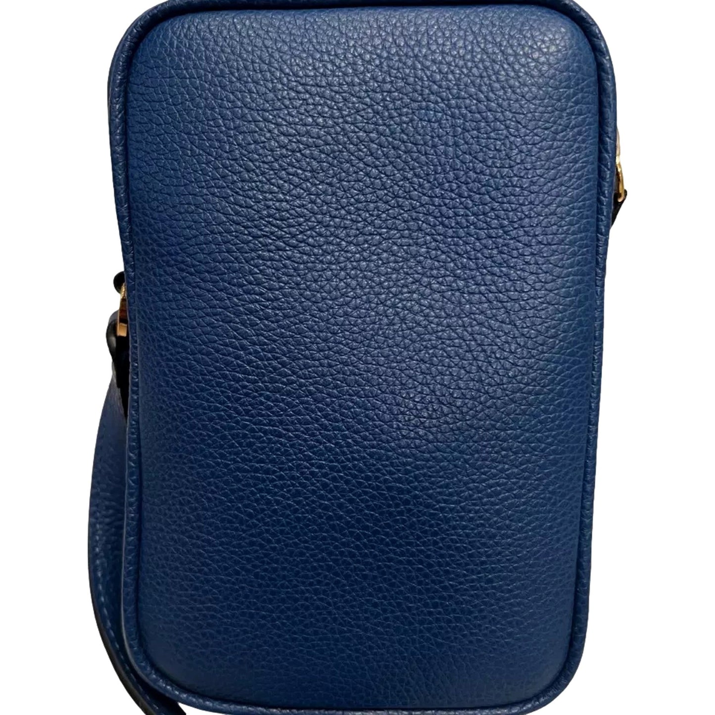 Versace La Medusa Navy Blue Grain Leather Mini Crossbody Bag