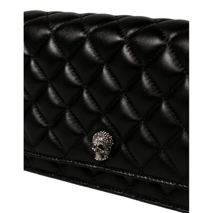 Alexander McQueen Small Black Quilted Leather Skull Shoulder Bag 647288