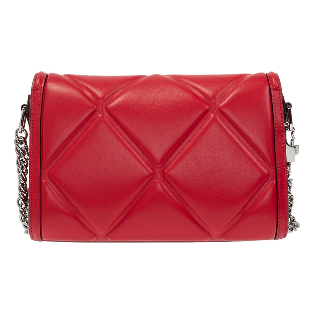 Alexander McQueen The Story Red Leather Quilted Shoulder Bag 631473
