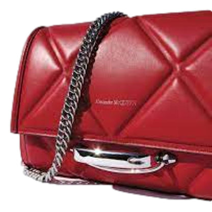 Alexander McQueen The Story Red Leather Quilted Shoulder Bag 631473