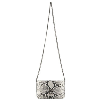 Balenciaga B Python Print Calfskin Leather Wallet on Chain Bag