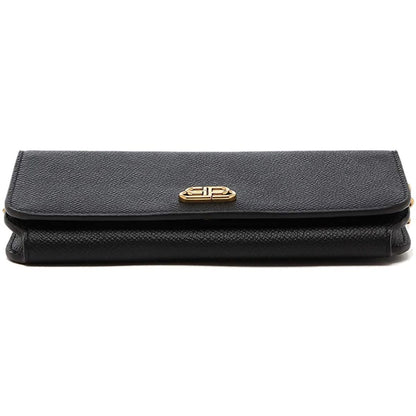 Balenciaga BB Grained Calfskin Black Wallet On Chain Cross Body
