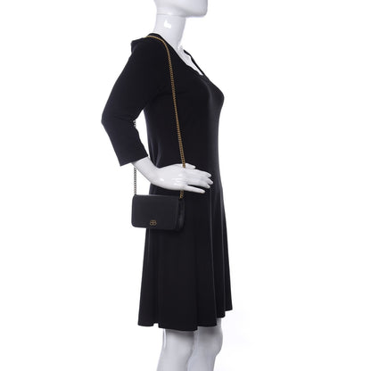 Balenciaga BB Grained Calfskin Black Wallet On Chain Cross Body