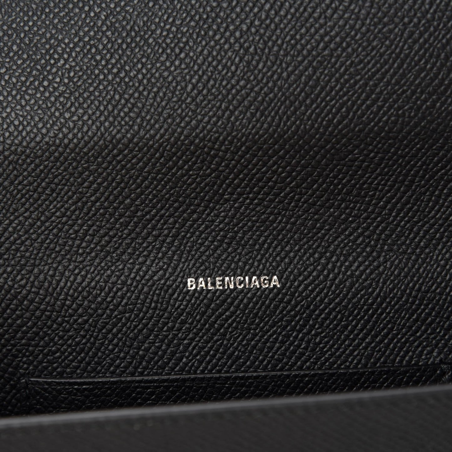 Balenciaga BB Grained Calfskin Black Wallet On Chain Cross Body