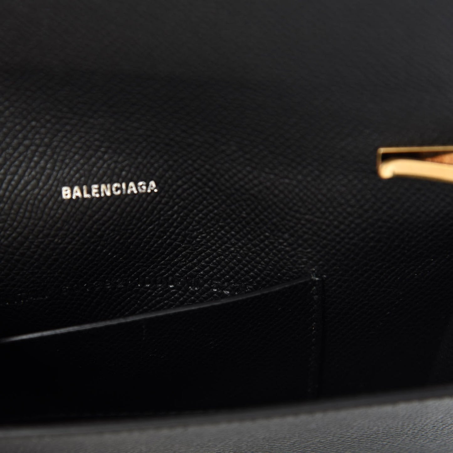 Balenciaga BB Grained Calfskin Black Wallet On Chain Cross Body
