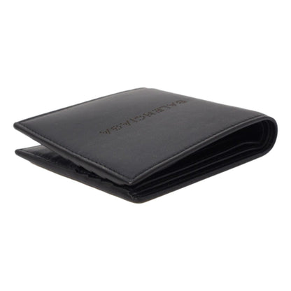 Balenciaga Cash Black Calfskin Leather Perforated Bifold Wallet